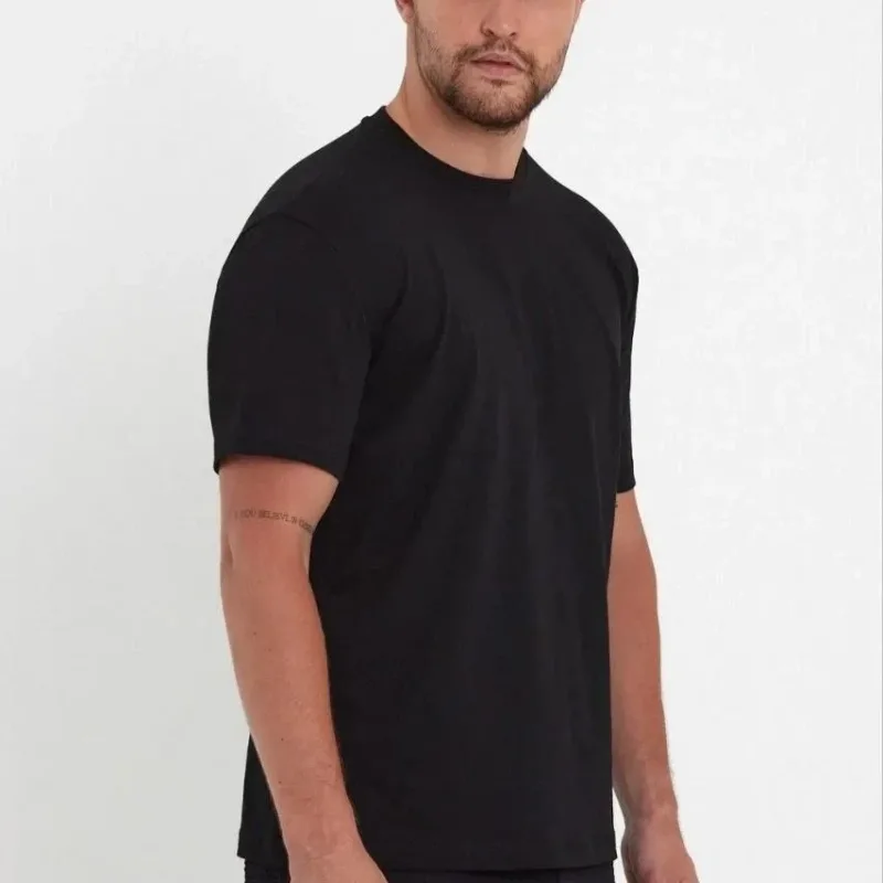 Men's Black Regular Fit Bicycle Neck Jersey T-Shirt