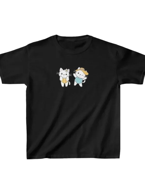 Παιδικό Μαύρο Oversize Τυπωμένο Στρογγυλό Λαιμό T-Shirt 1