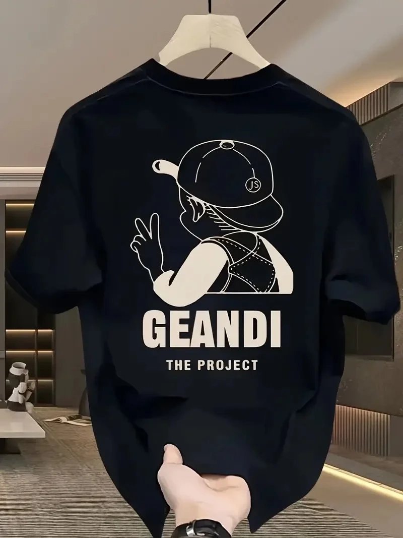 Damski Czarny Oversize Gandhi The Project Nadruk T-shirt 1