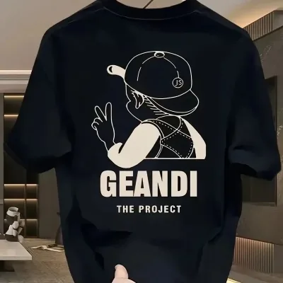 Γυναικείο Μαύρο Oversize Gandhi The Project Τυπωμένο T-shirt 1