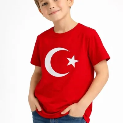 Tîşorta Zarokan a Sor, Qiraxa Bîsîkletê, Çapkirî Bi Heyv-Stêrk 2