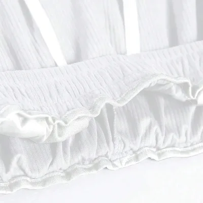 Mêr Pantolona Baggy Spî Bi Ribbed Ottoman û Qalibê Rehet 4