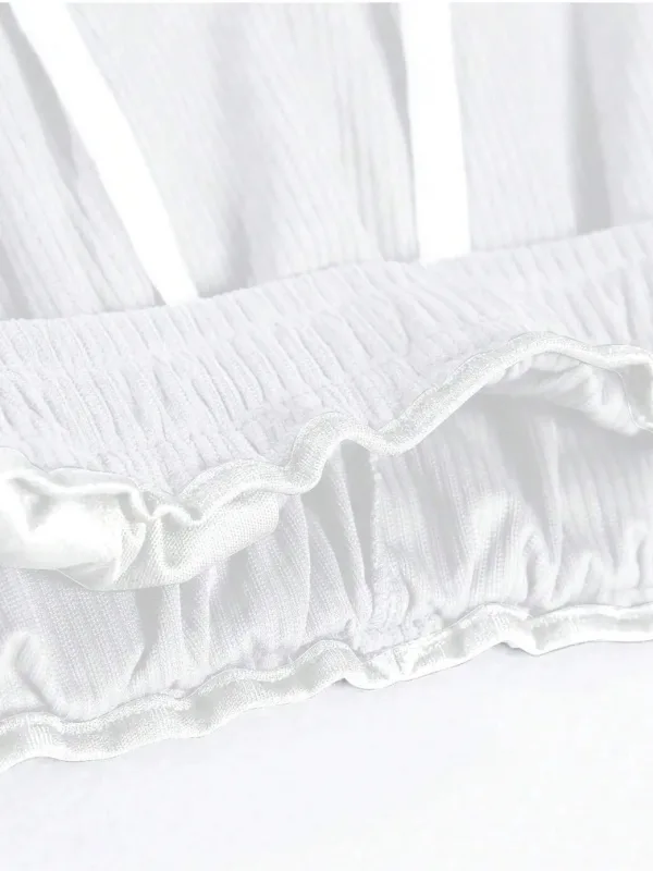 Mêr Pantolona Baggy Spî Bi Ribbed Ottoman û Qalibê Rehet 4