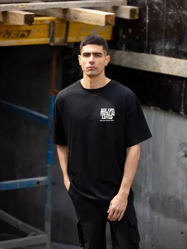 Машки Црн Oversize Велосипед Јака Принт Летен Маица 1