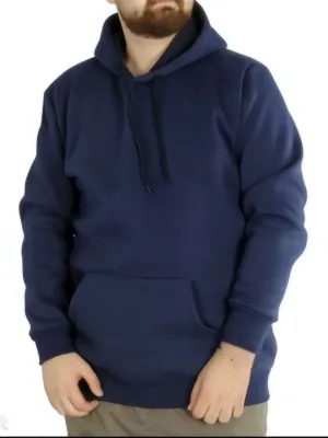 Sweatshirtê Mêran ê Şînê Tarî Oversize 3 Têl Pembû Bi Kapek û Bêrîk