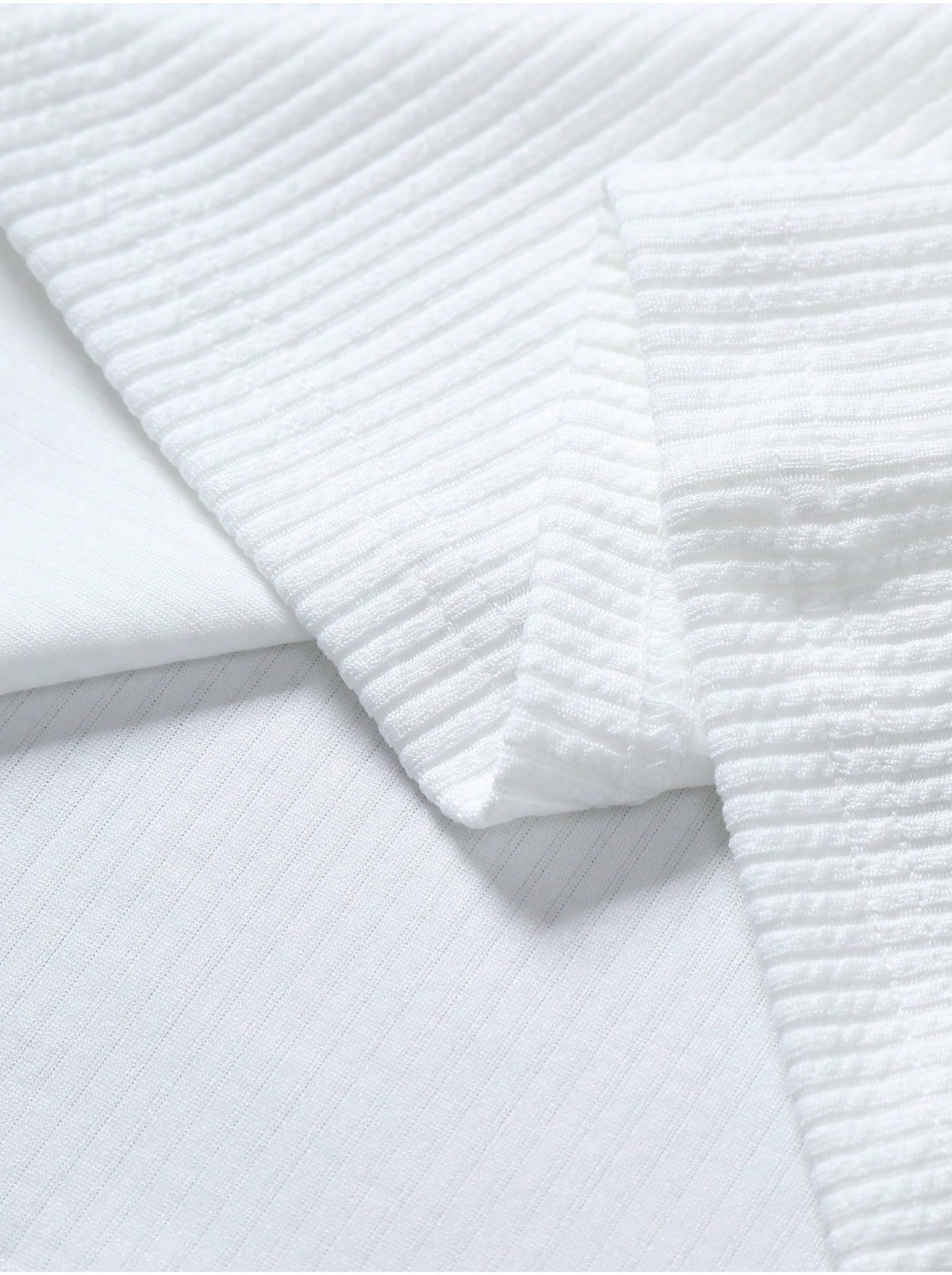 Erkek Beyaz Oversize Bisiklet Yaka Fitilli Pamuklu Polo Tişört 5