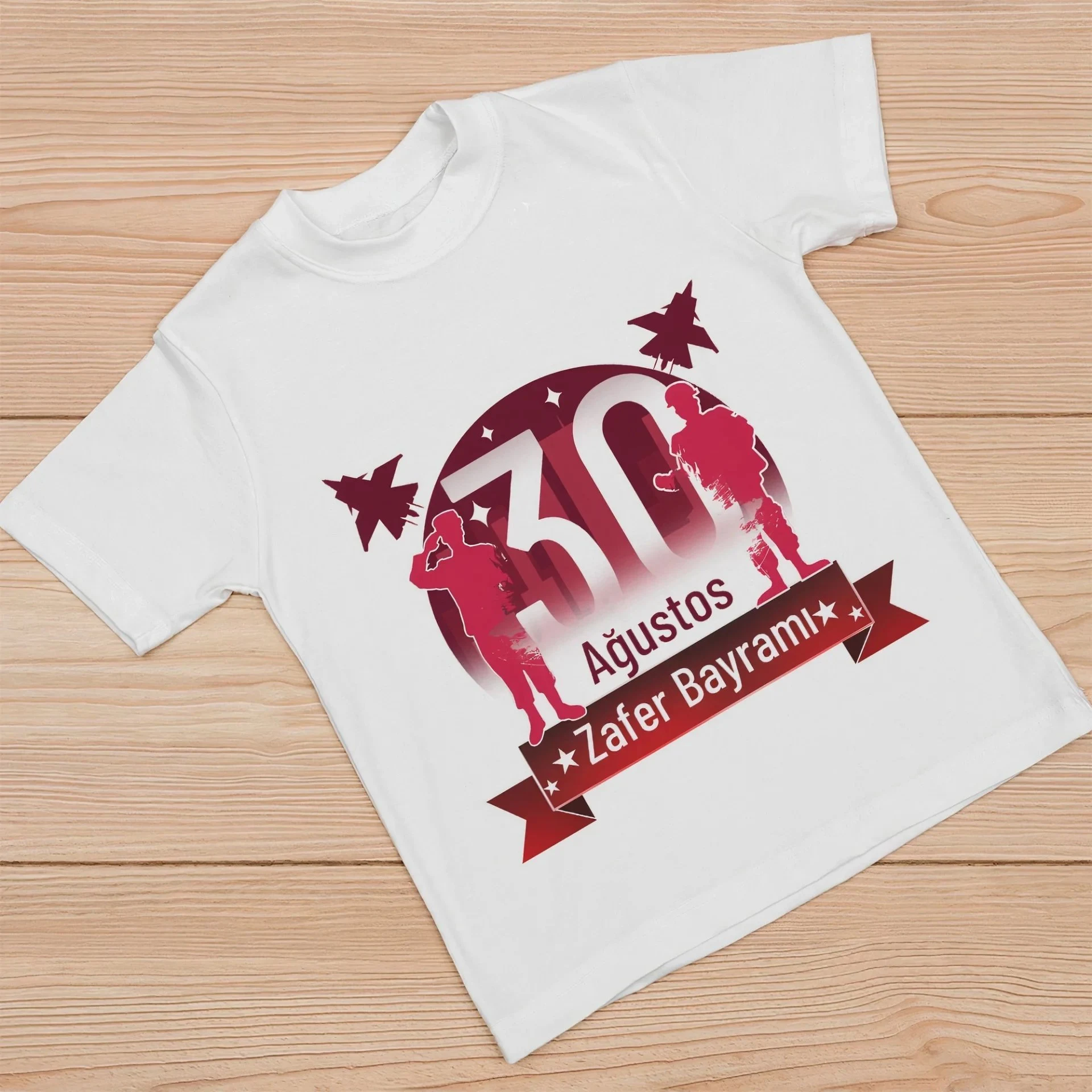 Men's White Ataturk Printed Crew Neck T-Shirt