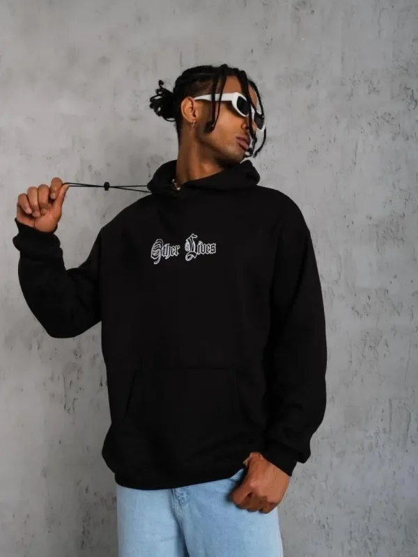 Mêr Reş 3 Têl Pembû Kêşkêşî Çapkirî Sweatshirt 6