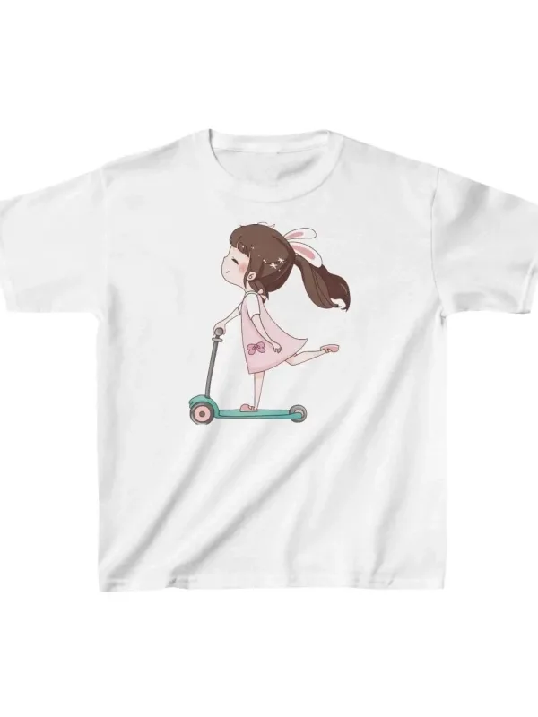 Dětské bílé potištěné oversized tričko s límečkem 1