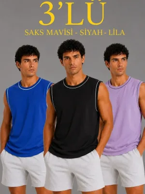 Muški set od 3 bez rukava bicikli kragna sportski atlet