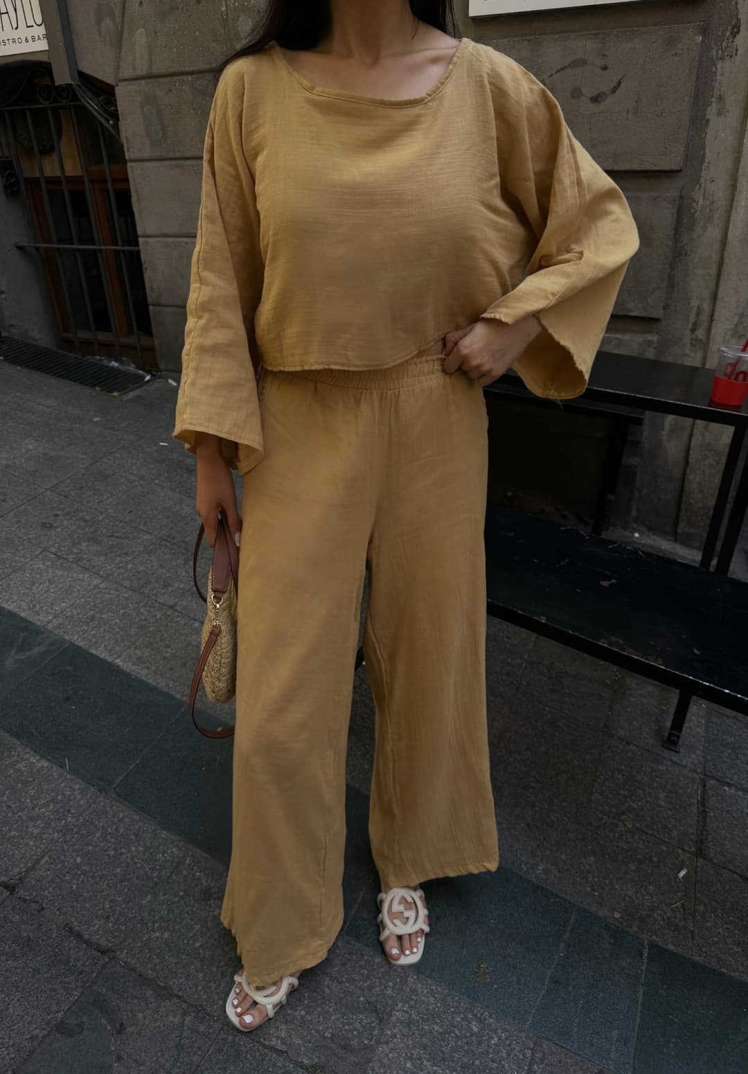 Pantolon Ve Bluz Müslin Takım Camel 4