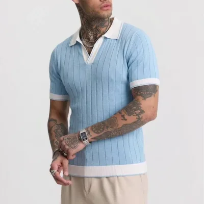 Blu Foshnje Burra Toscana Triko Mëngë të Shkurtra Polo T-Shirt 2