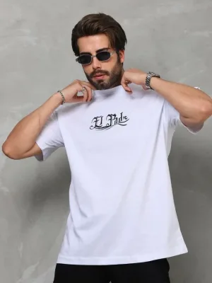 Bluzë e bardhë për meshkuj, e madhe, me jakë biçiklete, print veror