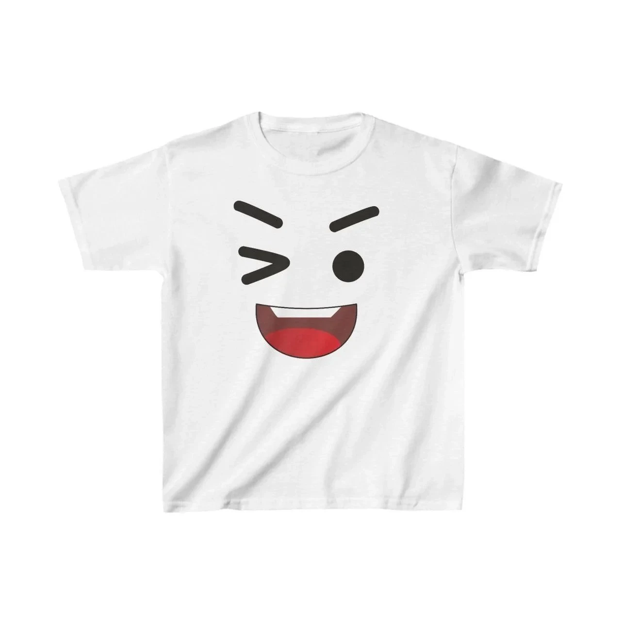 Uşaq Ağ Çap Oversize Dəyirmi Yaxalı T-Shirt