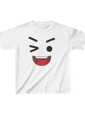 Uşaq Ağ Çap Oversize Dəyirmi Yaxalı T-Shirt