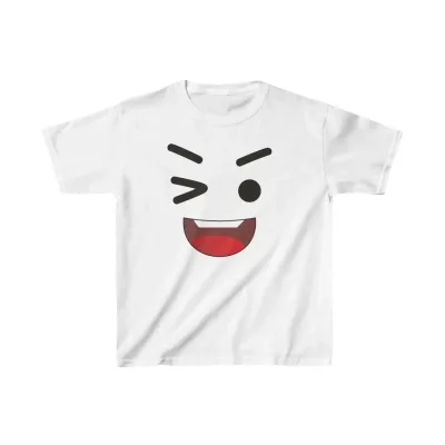Uşaq Ağ Çap Oversize Dəyirmi Yaxalı T-Shirt 1