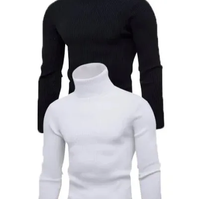Erkek 2'li Set Likralı Fitilli Kaşkorse Boğazlı Slim Fit Body 1