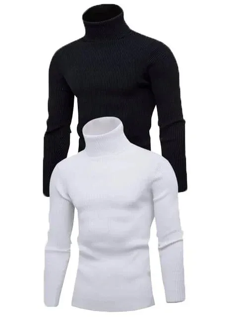Férfi 2-es Szett Likrás Bordázott Nyakmelegítő Slim Fit Body 1