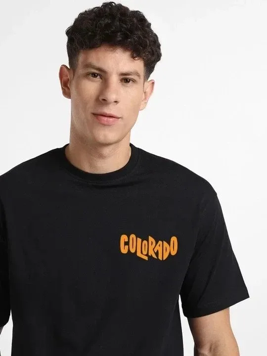 Kişi Qara Oversize Çap Qısaqol Köynək 3