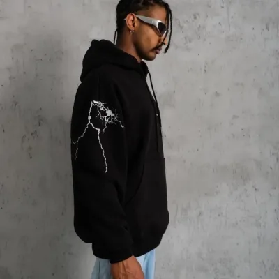 Murš Albo 3 Firă Bumbac Buzunar Cangur Printat Oversize Hoodie 3