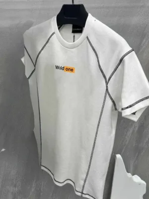 Muška bela oversize karo kragna detalj sa šavovima majica