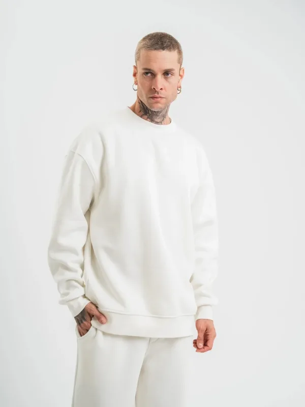 Машки бел долг ракав велосипед јака 3-нишки памучен дебел Sweatshirt 6