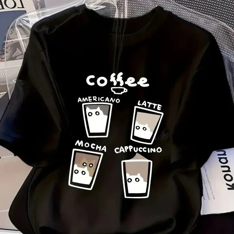 Women's Black Oversize Cycling Neck Printed T-Shirt