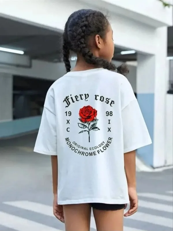 Dětské bílé oversized tričko s potiskem 2