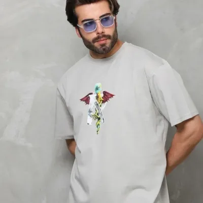 Férfi Szürke Regular Fit Kerékpár Nyomott Póló 4