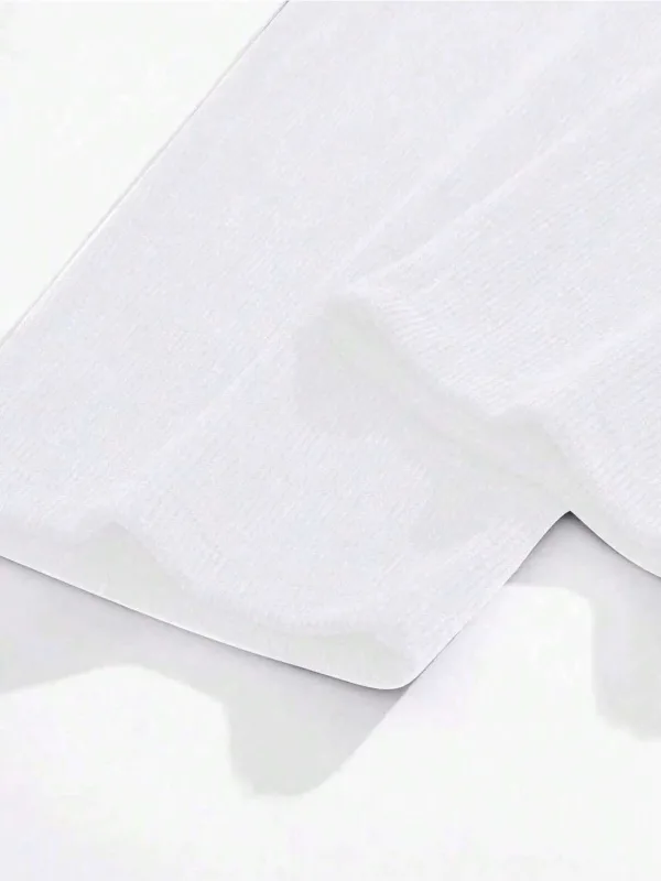 Mêr Pantolona Baggy Spî Bi Ribbed Ottoman û Qalibê Rehet 3