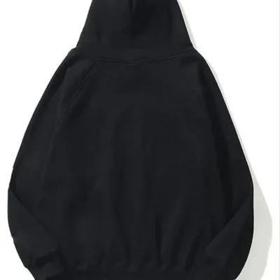 Women's Black 3-Thread Cotton Kangaroo Pocket Hooded Sweatshirt 1
