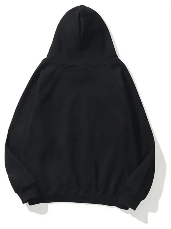 Women's Black 3-Thread Cotton Kangaroo Pocket Hooded Sweatshirt 1