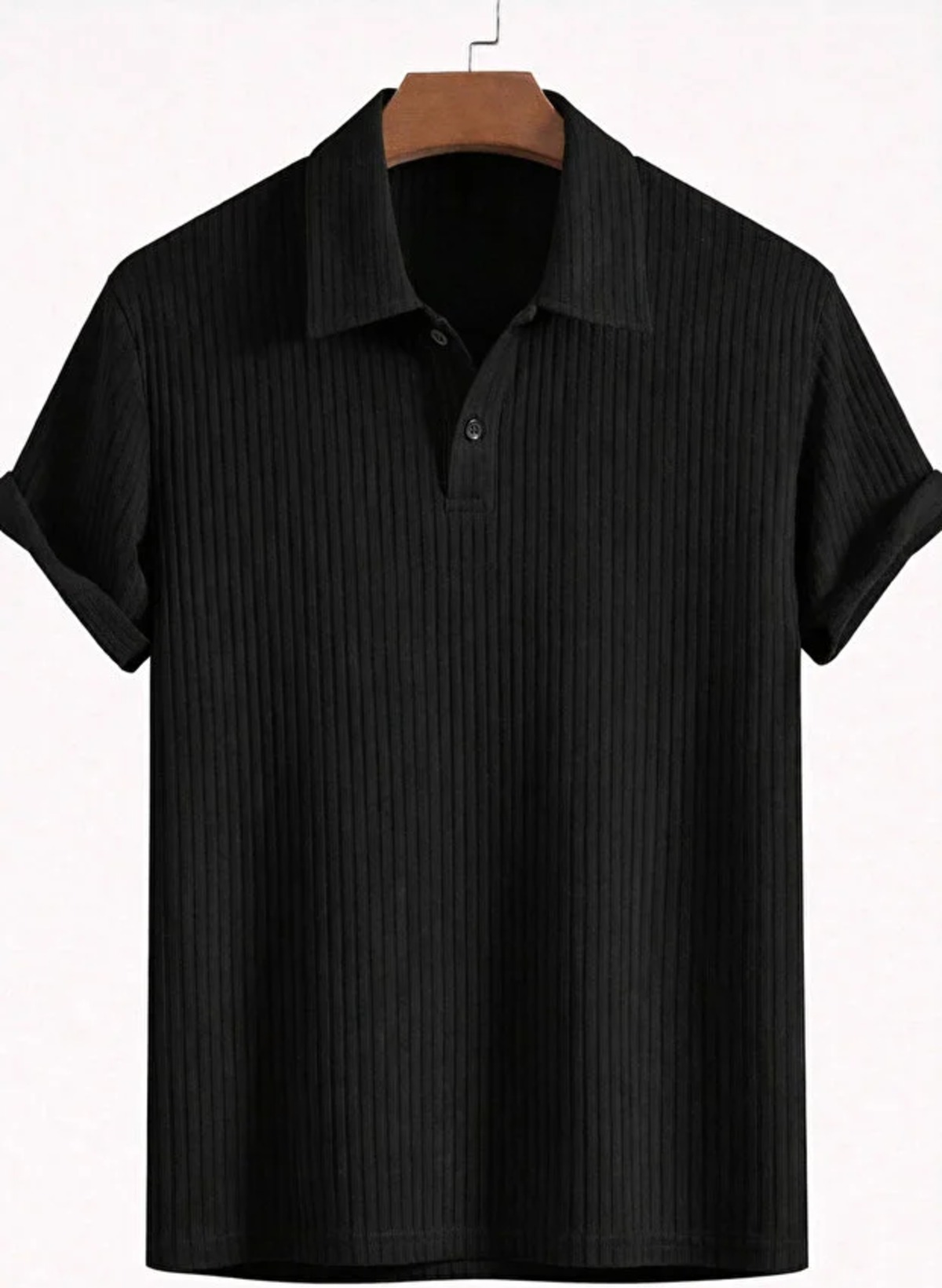 Siyah Beyaz 2'li Paket Erkek Oversize Fitilli Polo Yaka 2