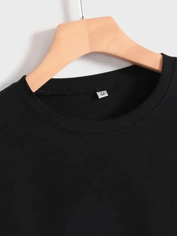 Jina Reş Oversize Stûyê Bisîkletê Çapkirî Tîşort 4