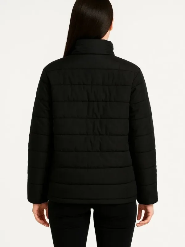 Dámska čierna bomber bunda, vodeodolná, prešívaná, podšitá, na zips 2
