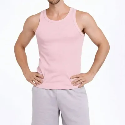 Muški Pink Slim Fit Nulti Kragna Štampana Pozadi Sportska Potkošulja 4