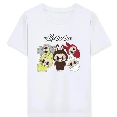 Qız Ağ Labubu Çap Regular T-Shirt 1