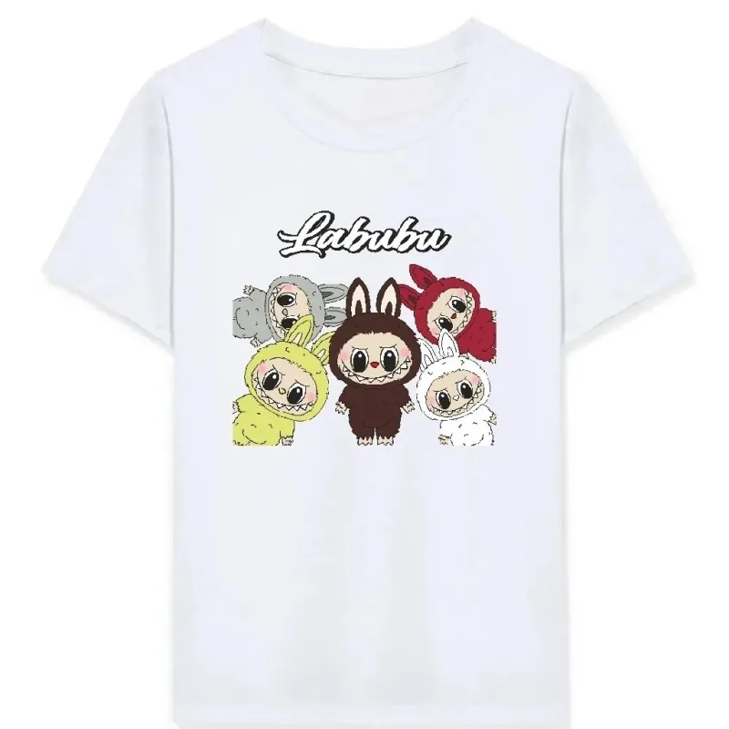 Djevojčica bijela Labubu tiskani regular T-shirt