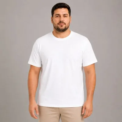Muški bijeli biciklistički ovratnik basic oversize majica 2