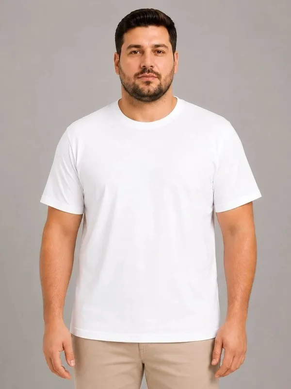 Muški bijeli biciklistički ovratnik basic oversize majica 2