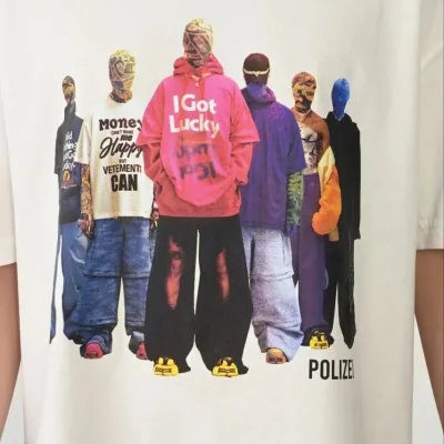 Bluzë Oversize me Jakë Biçiklete dhe Printim, Ngjyrë e Bardhë për Burra 2