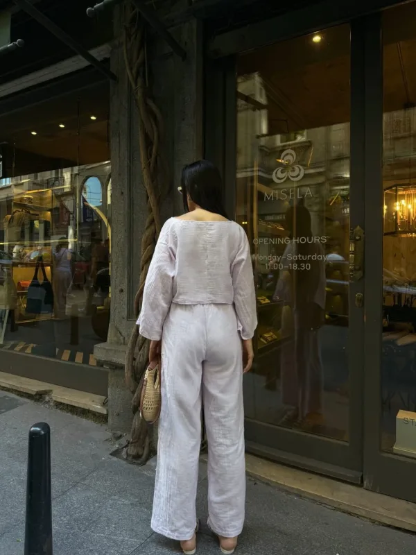 Pantalone i bluza Muslin set Bež 2