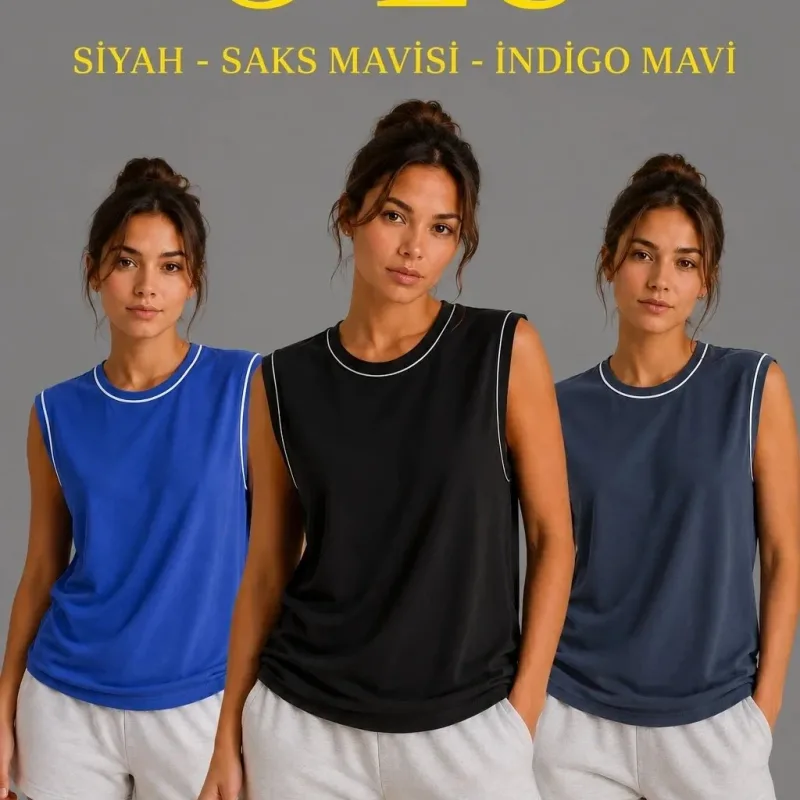 Women's 3-Pack Scoop Neck Sleeveless Athletic Tank Top