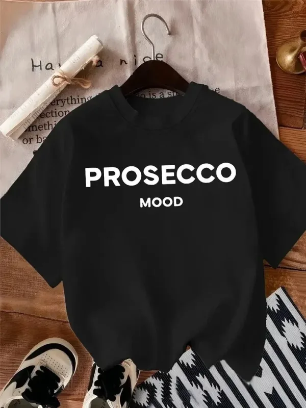 Women's Black Oversize Bicycle Neck Printed T-Shirt 1