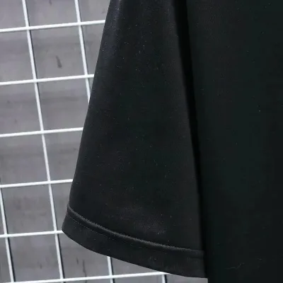 Bluzë për Burra me Jakë Biçiklete, të Zezë, Oversize, me Print 3
