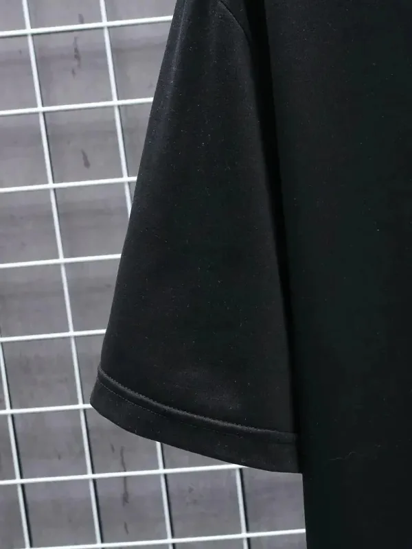 Bluzë për Burra me Jakë Biçiklete, të Zezë, Oversize, me Print 3