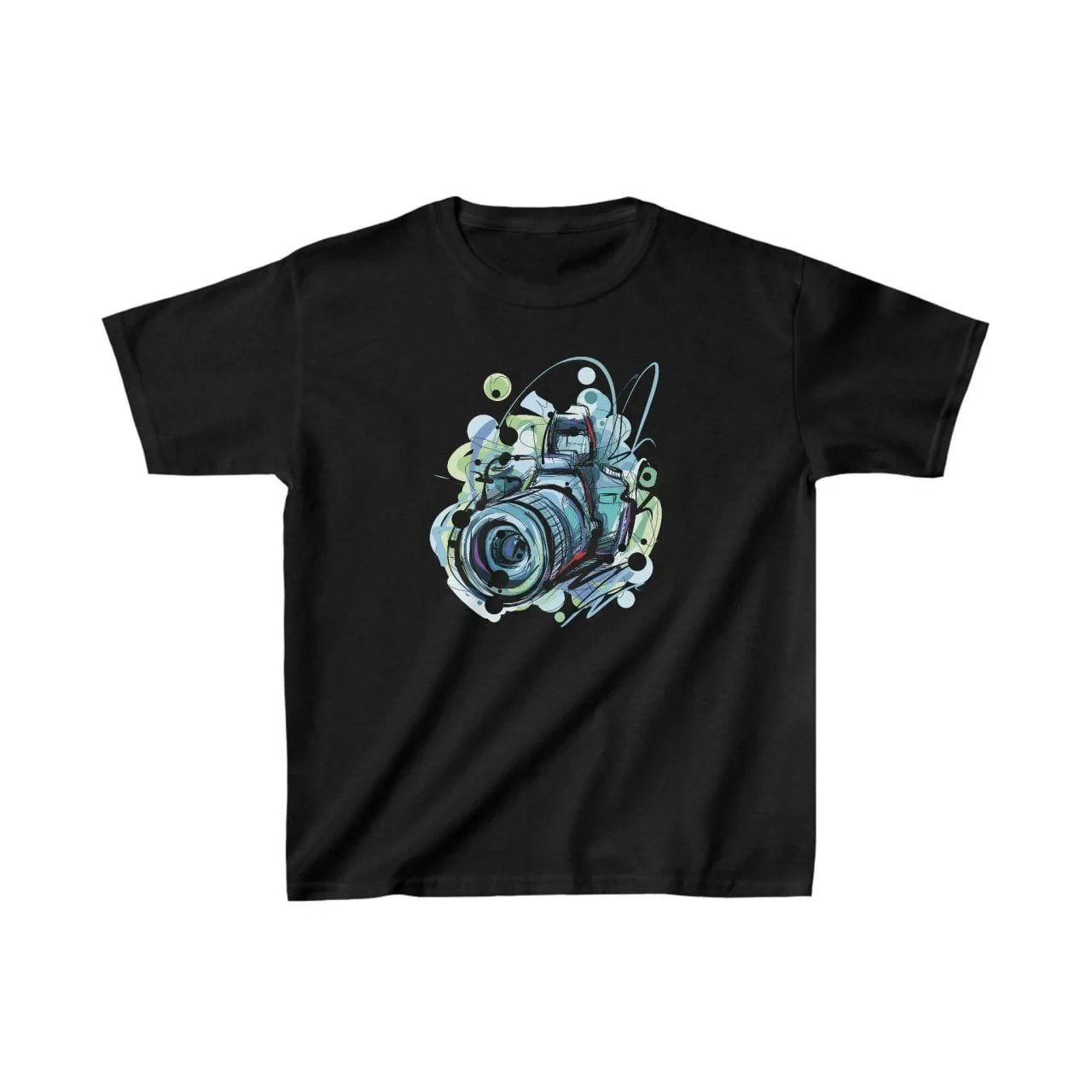 Çocuk Siyah Oversize Baskılı T-Shirt