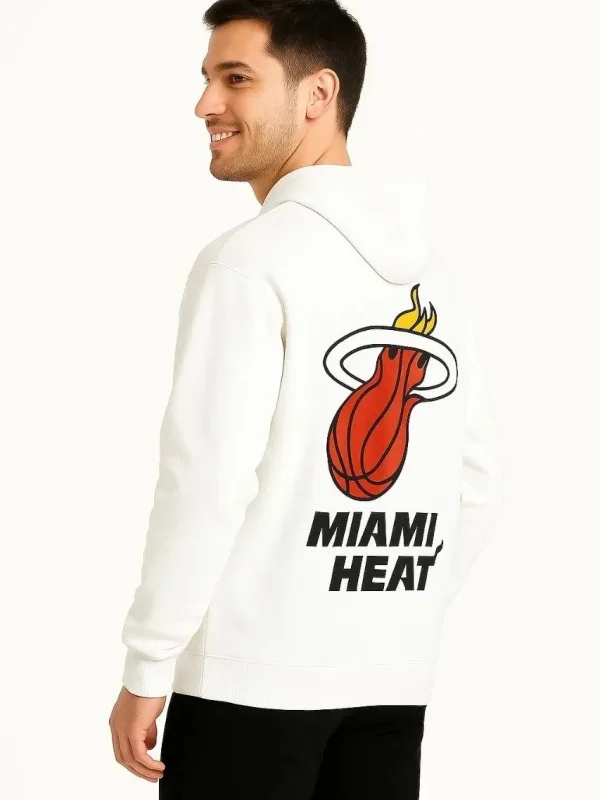Bărbat Alb 3 Fire Bumbac Imprimat Cangur Buzunar Glugă Sweatshirt 5