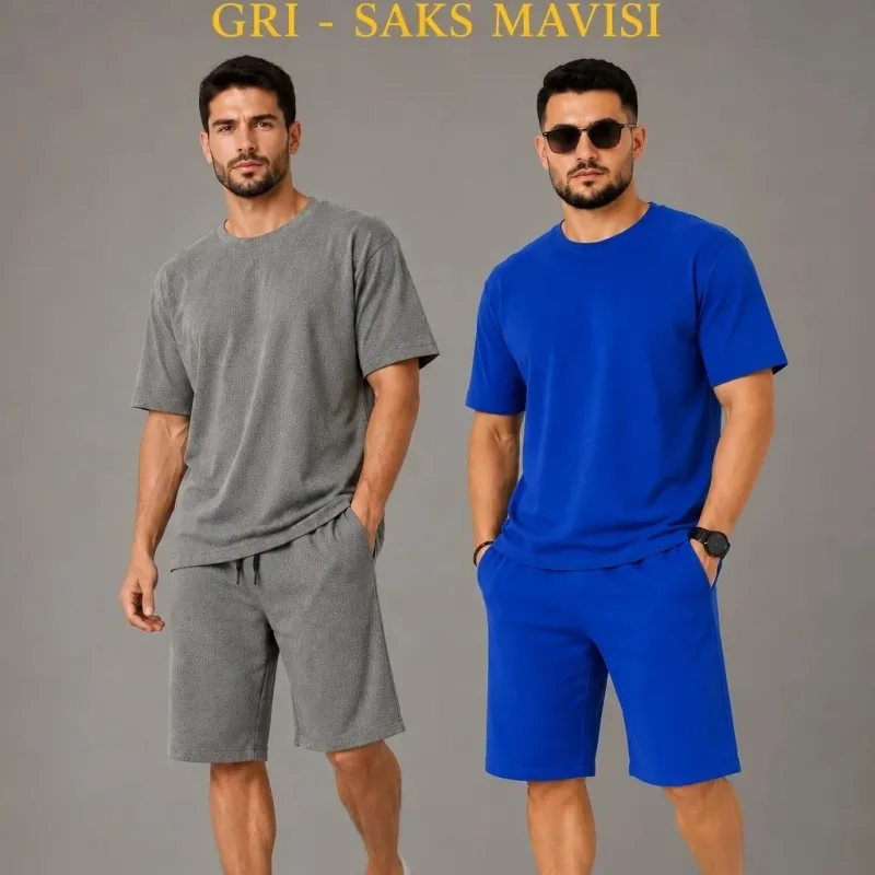 Ανδρικό Σετ 2 Τεμαχίων Oversize Δίνημα Ύφασμα Σορτς