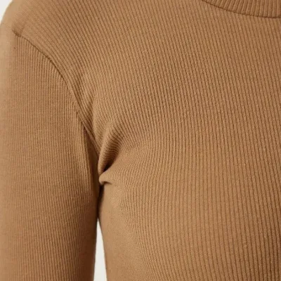 Femeie Maro Gât Înalt Body Tricou Lycra 3